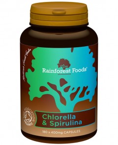 pure organic chlorella and spirulina 400mg