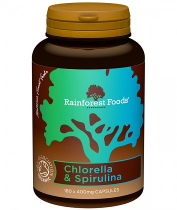 pure organic chlorella and spirulina 400mg